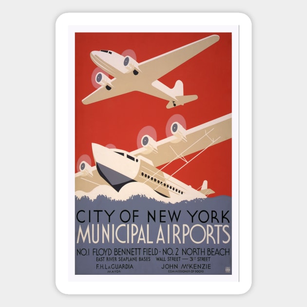 Municipal Airports, 1936. Vintage Poster Magnet by historyphoto